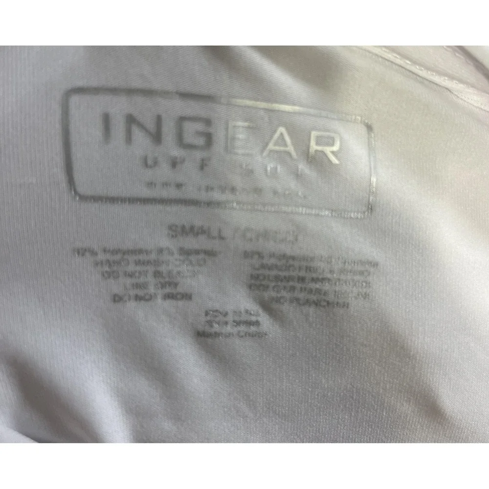 Ingear Swim Shirt Cover Up Womens Small White Hooded Coco Cay‎ Bahamas UPF 50+